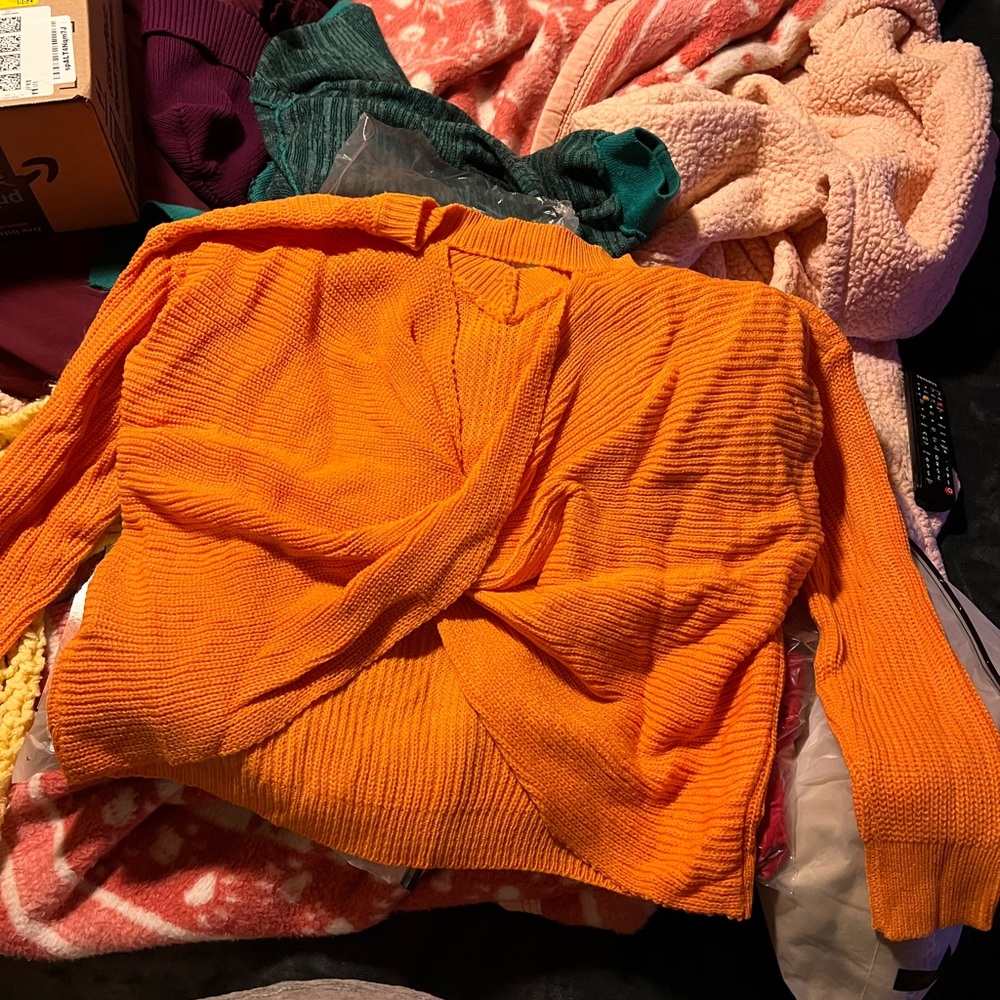 Bright Orange Knit Sweater